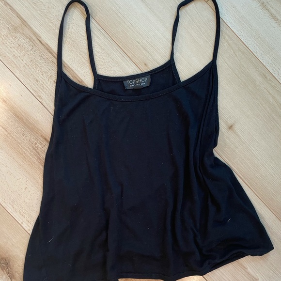 TOPSHOP Flowy Black Basic Tank - Picture 2 of 3